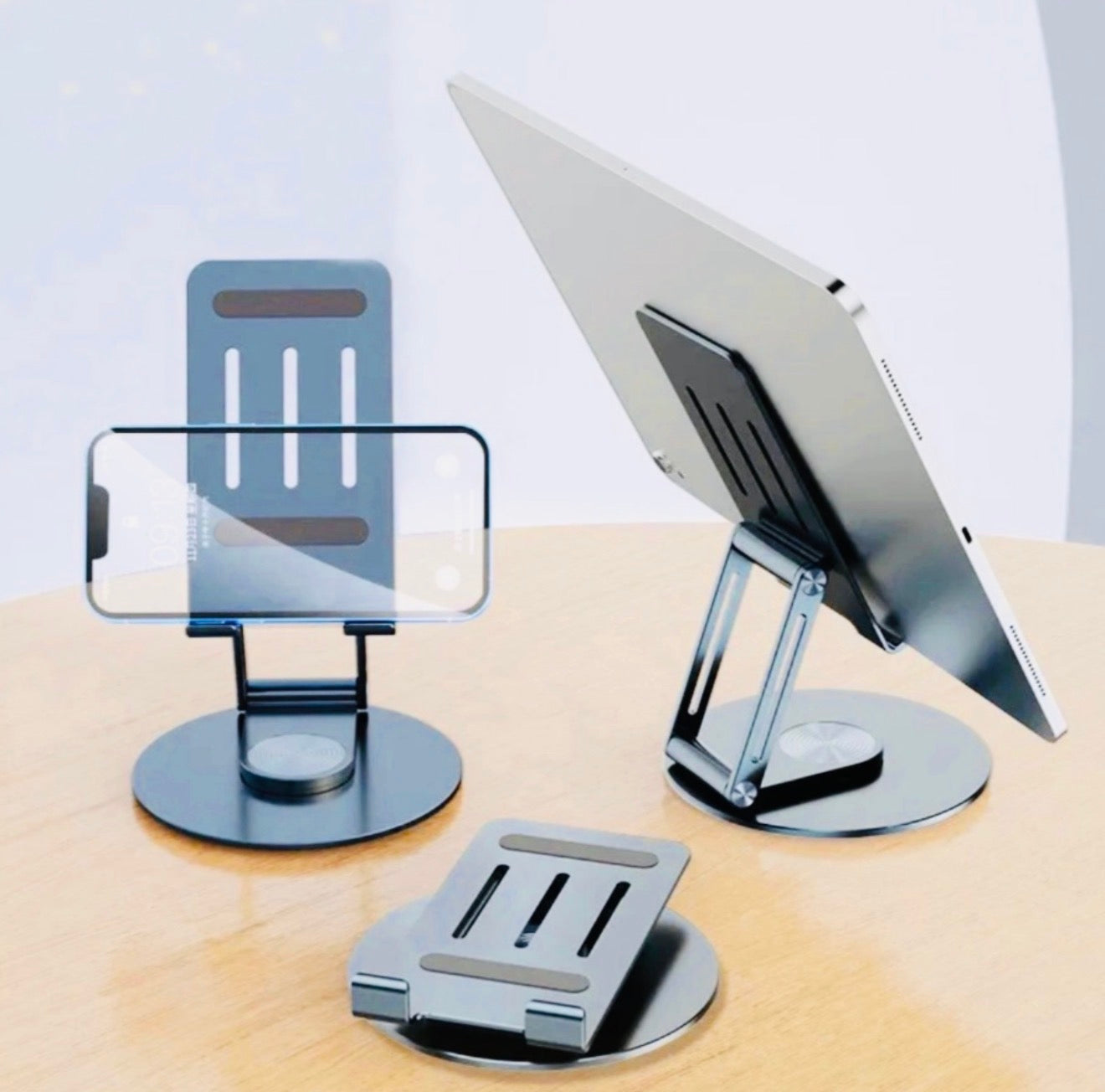 Support Téléphone & Tablette – Aluminium Ajustable 360°